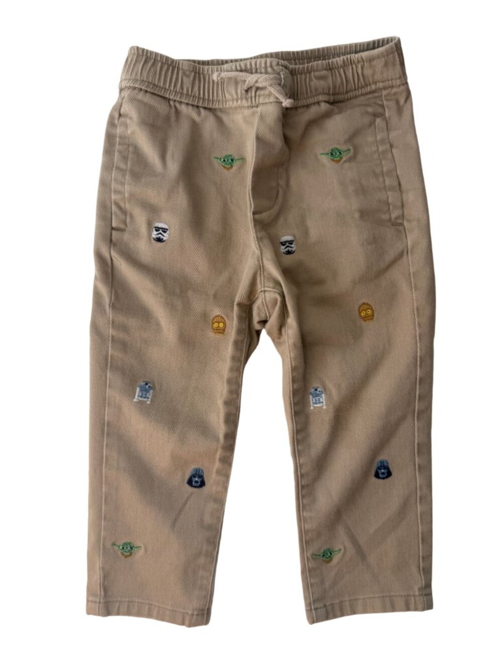Janie and Jack Star Wars Embroidered Khaki Pants Tan Size 18-24 Months